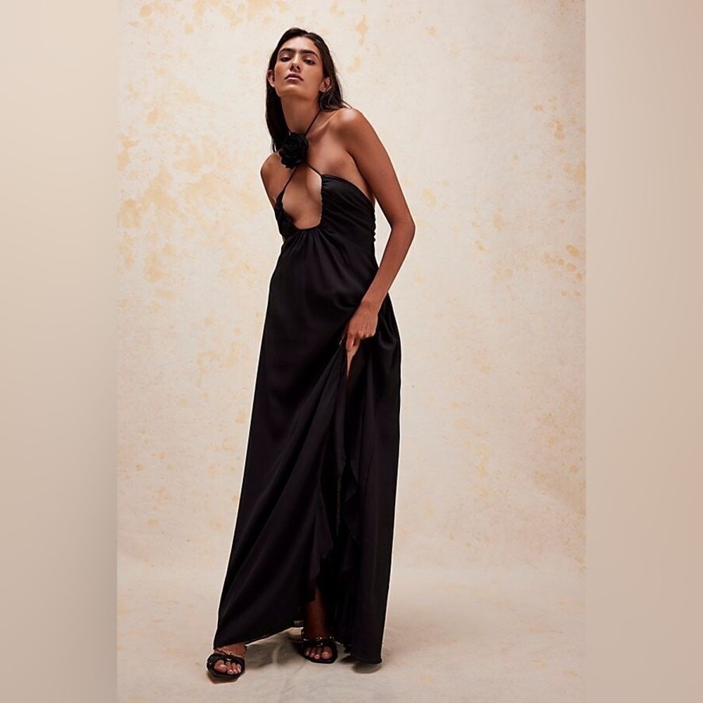 For Love & Lemons Desiree Maxi Black Dress Free People Size M - Picture 10 of 16